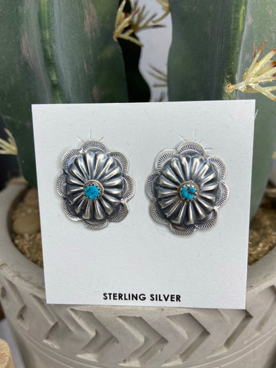 The Bruneau Turquoise Concho Earrings - Small
