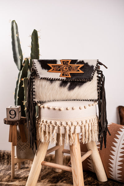 The Colter Fringe Purse - Brown