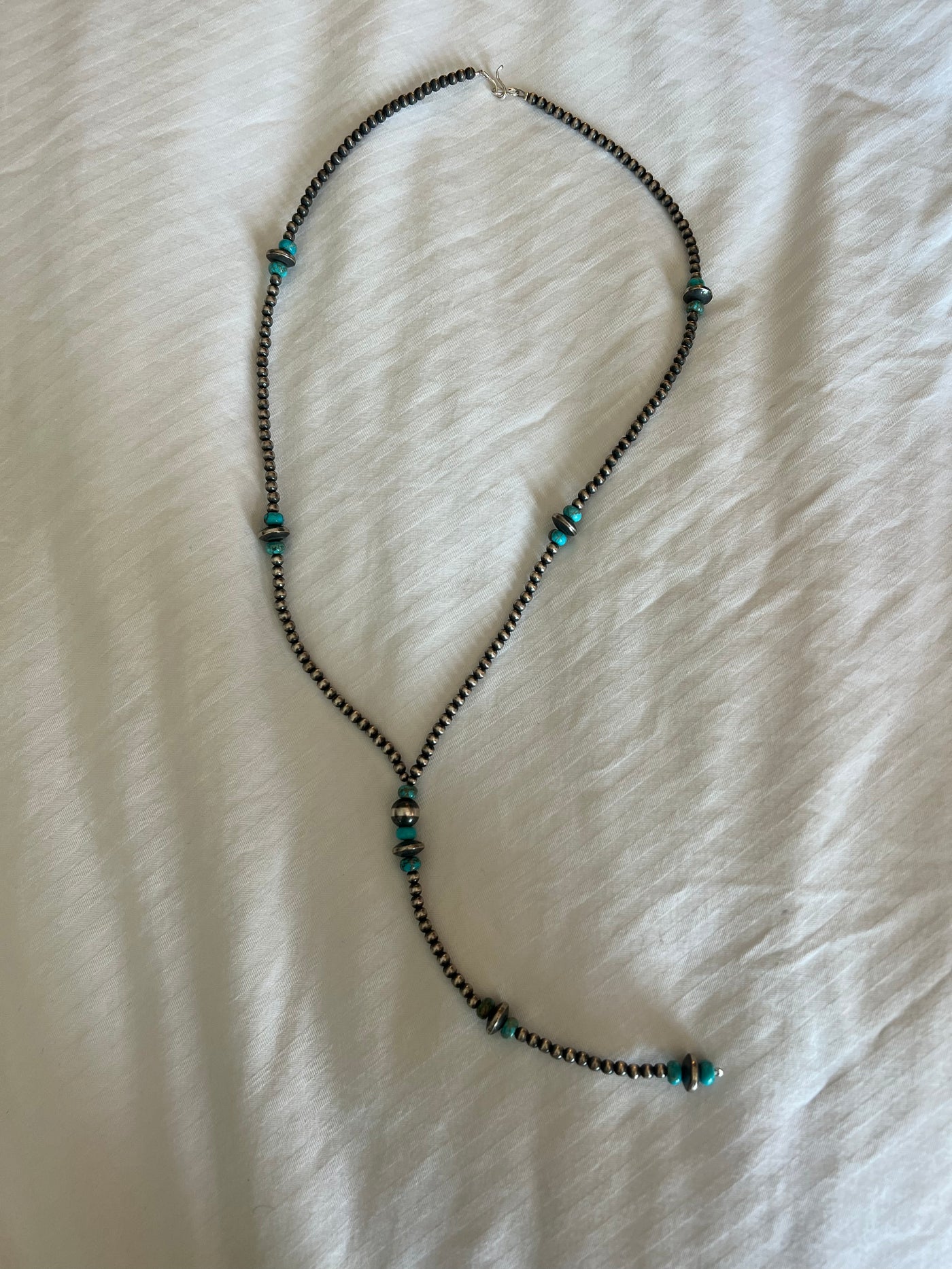 The Nedra Navajo Pearl Lariat - Turquoise