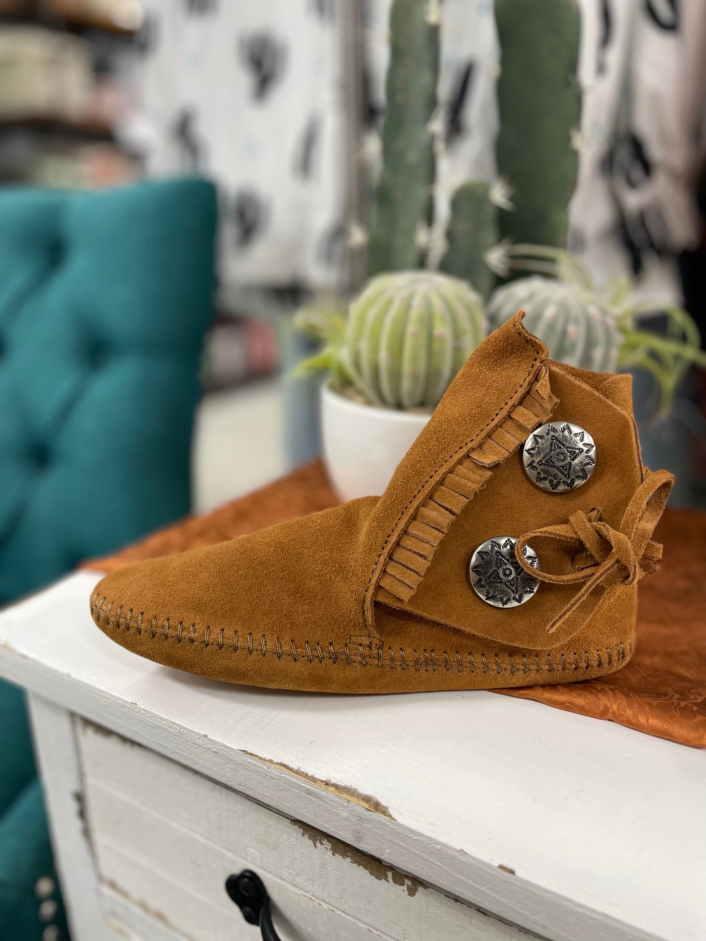 The Tessa Double Button Moccasin Bootie