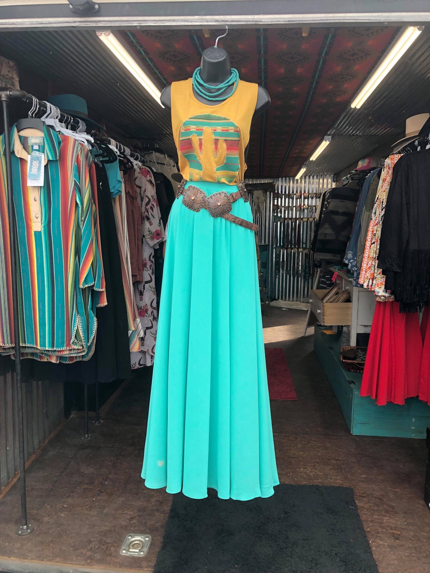 The Treasure Island Turquoise Skirt - Triangle T Boutique
