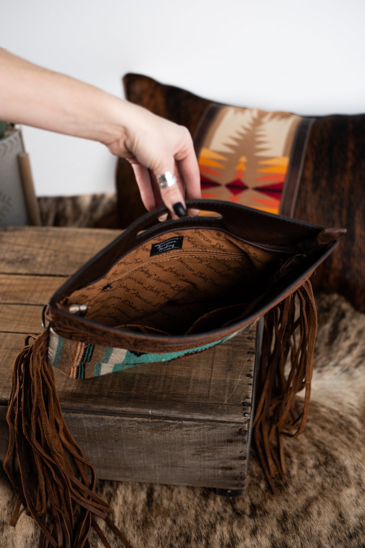 The Saloon Saddle Blanket Purse with Fringe – Triangle T Boutique