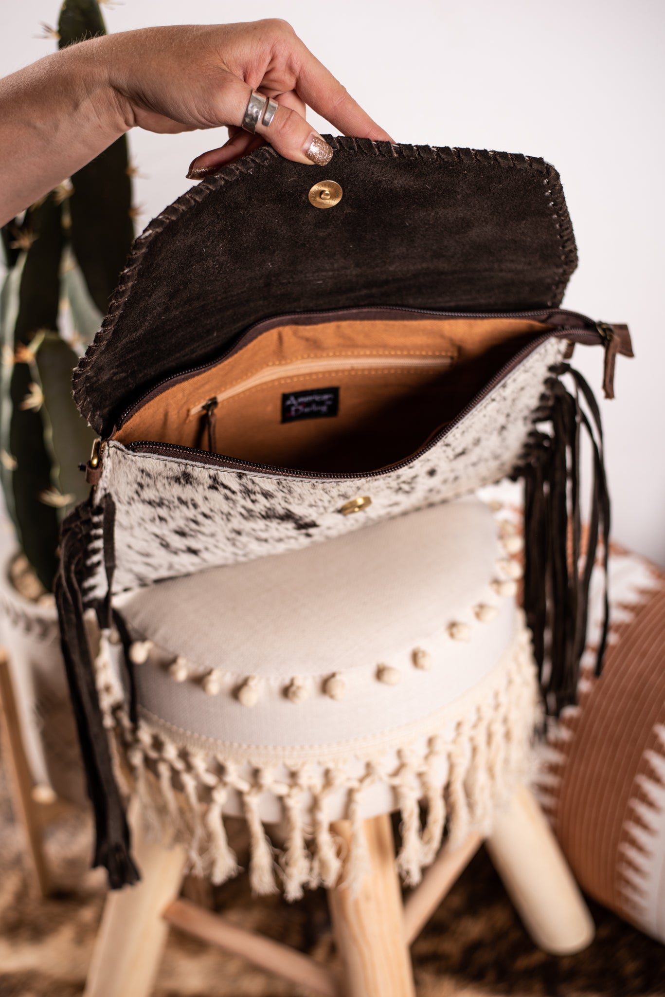 The Colter Fringe Purse - Brown