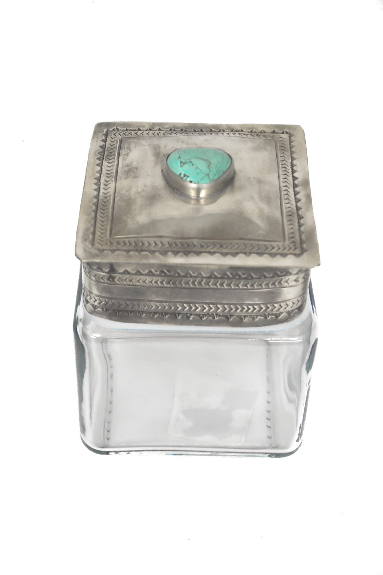 The Ramsey Stamped Glass Canister - Small